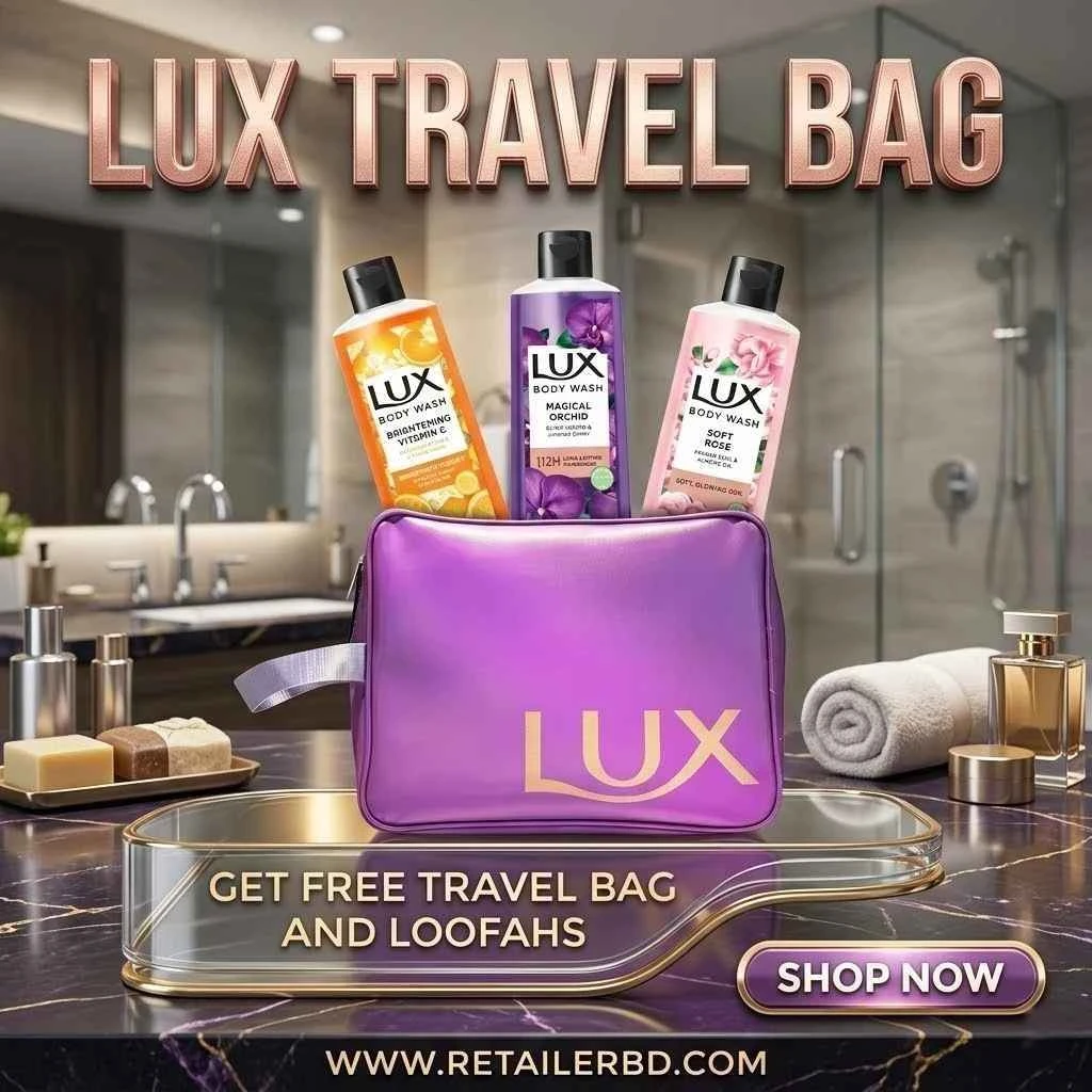 Buy 3 Lux Body Wash (Orange Blossom, Black Orchid, French Rose 245ml) Get Travel Bag Free