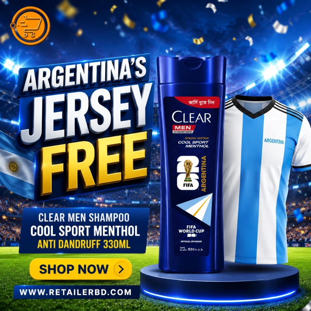 Clear Men Shampoo Cool Sport Menthol Anti Dandruff 330ml (Argentina's Jersey Free)
