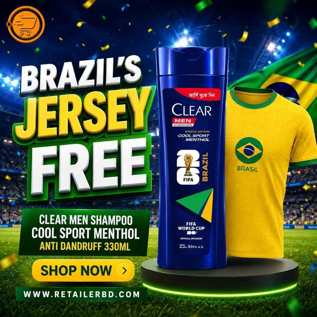 Clear Men Shampoo Cool Sport Menthol Anti Dandruff 330ml (Brazil's Jersey Free)