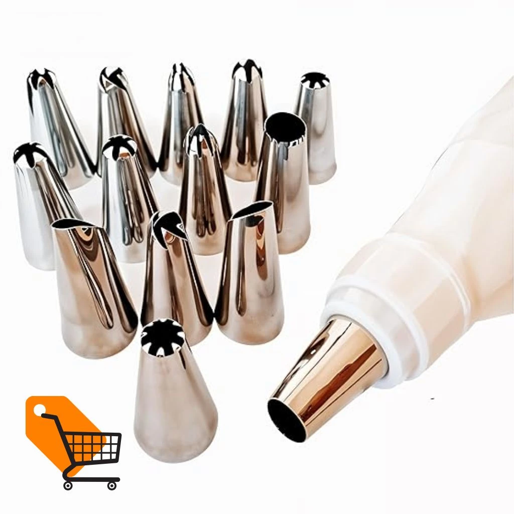 Decorator PAPA CONFEITO Contains 15 pieces Cake Decorating Tools (1 Confectionery tube 13 bicos) - Photo 2
