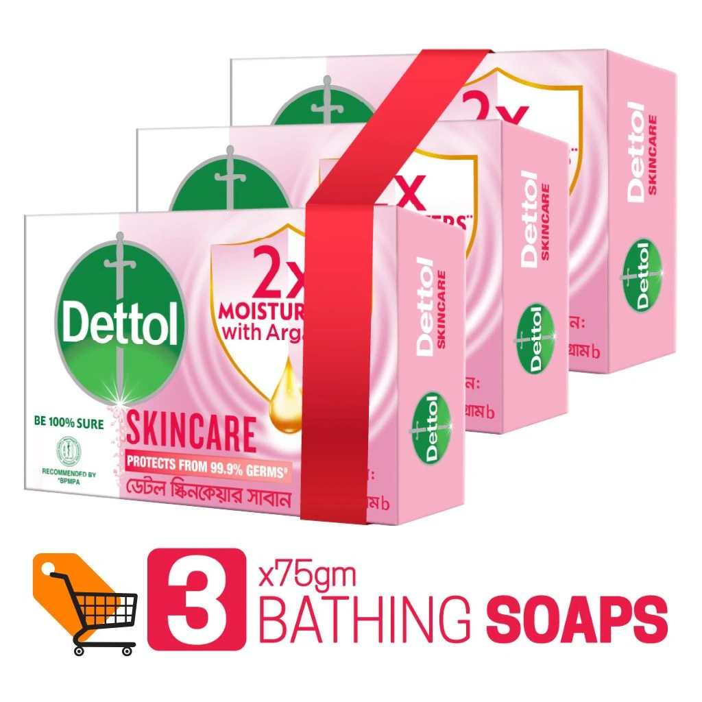 Dettol Soap Skincare with Moisturizers Combo Pack (75gm X 3)