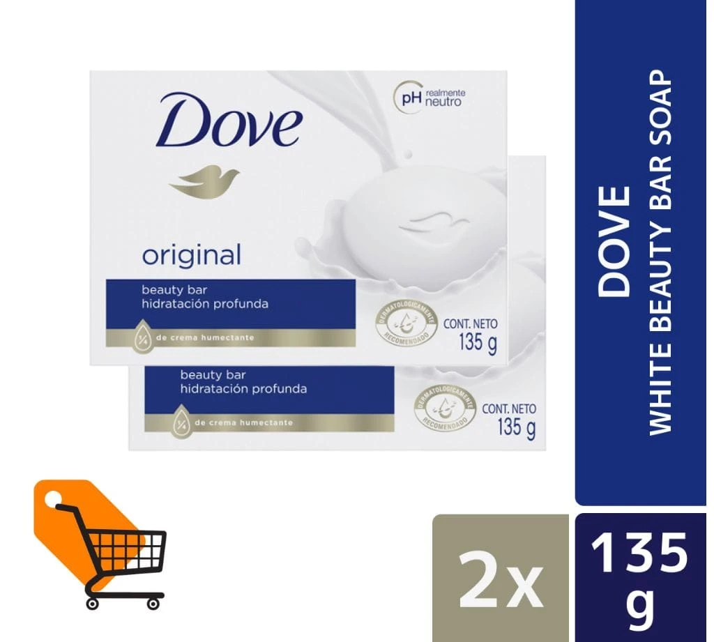 Dove Beauty Bar Soap White 135g (Bundle of 2)