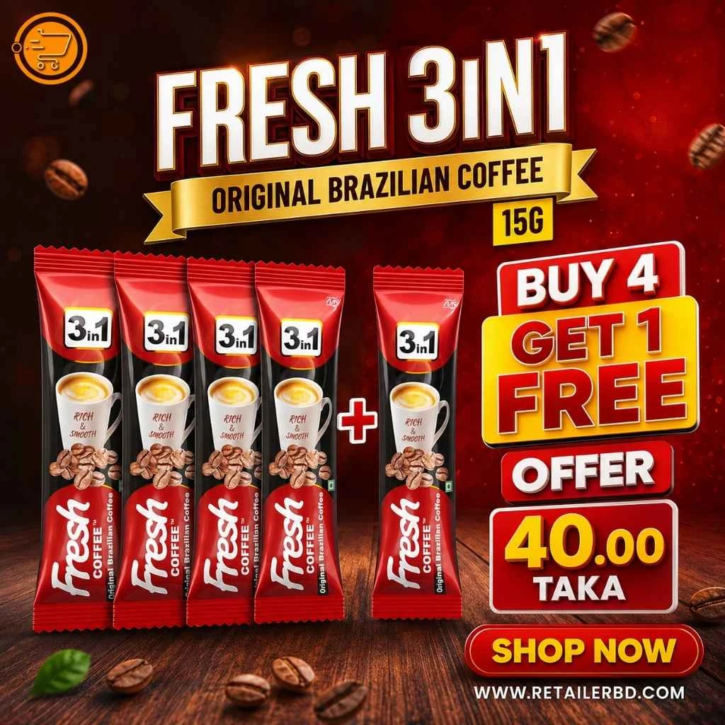 Fresh 3in1 Original Brazilian Coffee 15g (Buy 4 Get 1 Free)