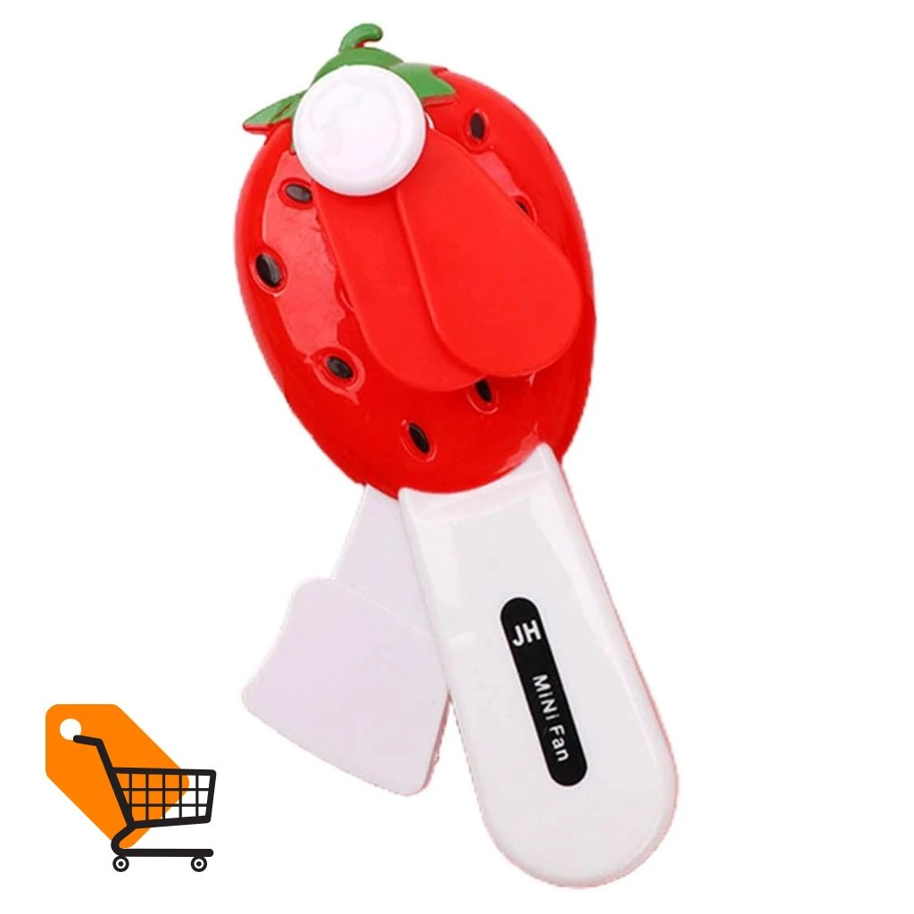Fruit Strawberry Design Mini Portable Summer Cooling Fan 1 Pcs