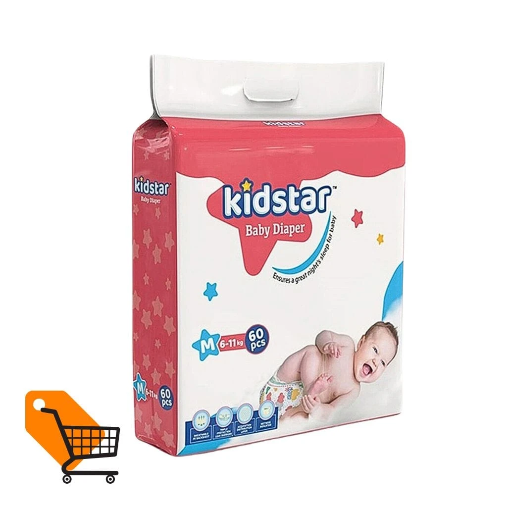 Kidstar Baby Diaper Belt M (6-11 kg) 60 pcs