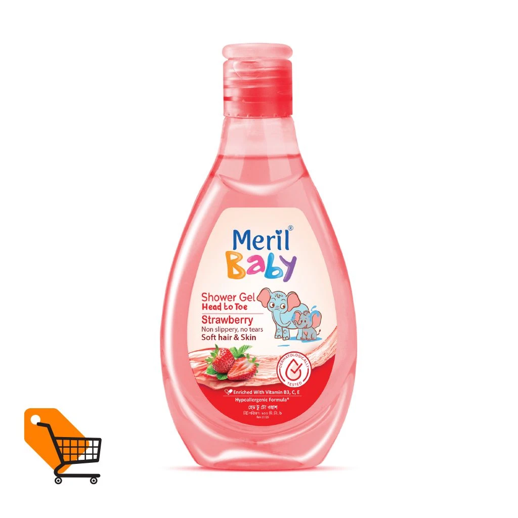 Meril Baby Shower Gel Head to Toe (Strawberry) 200ml
