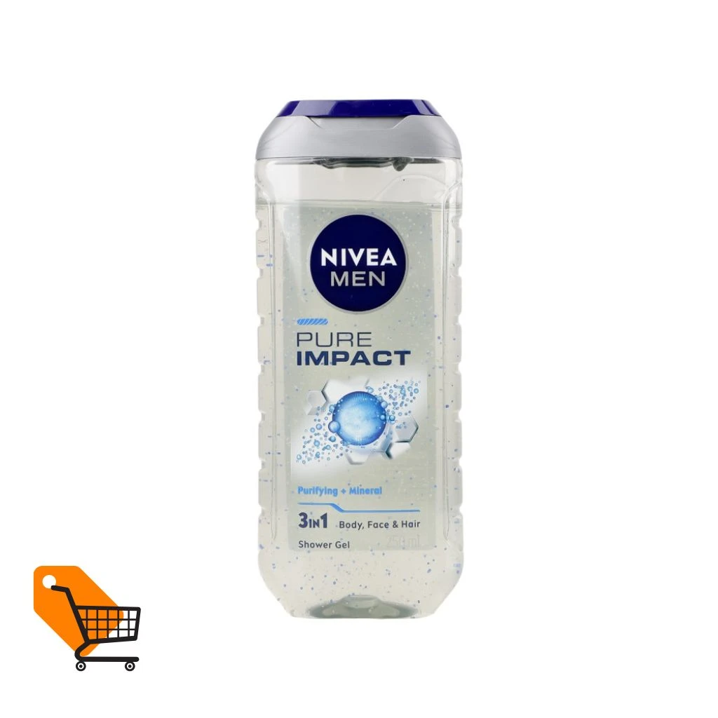 NIVEA MEN Pure Impact 3in1 Body, Face & Hair Shower Gel 250ml