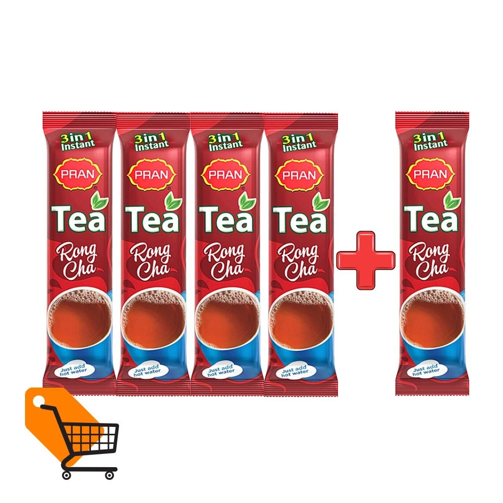 PRAN 3 in 1 Instant Tea Rong Cha 10g (Buy 4 Get 1 Free)