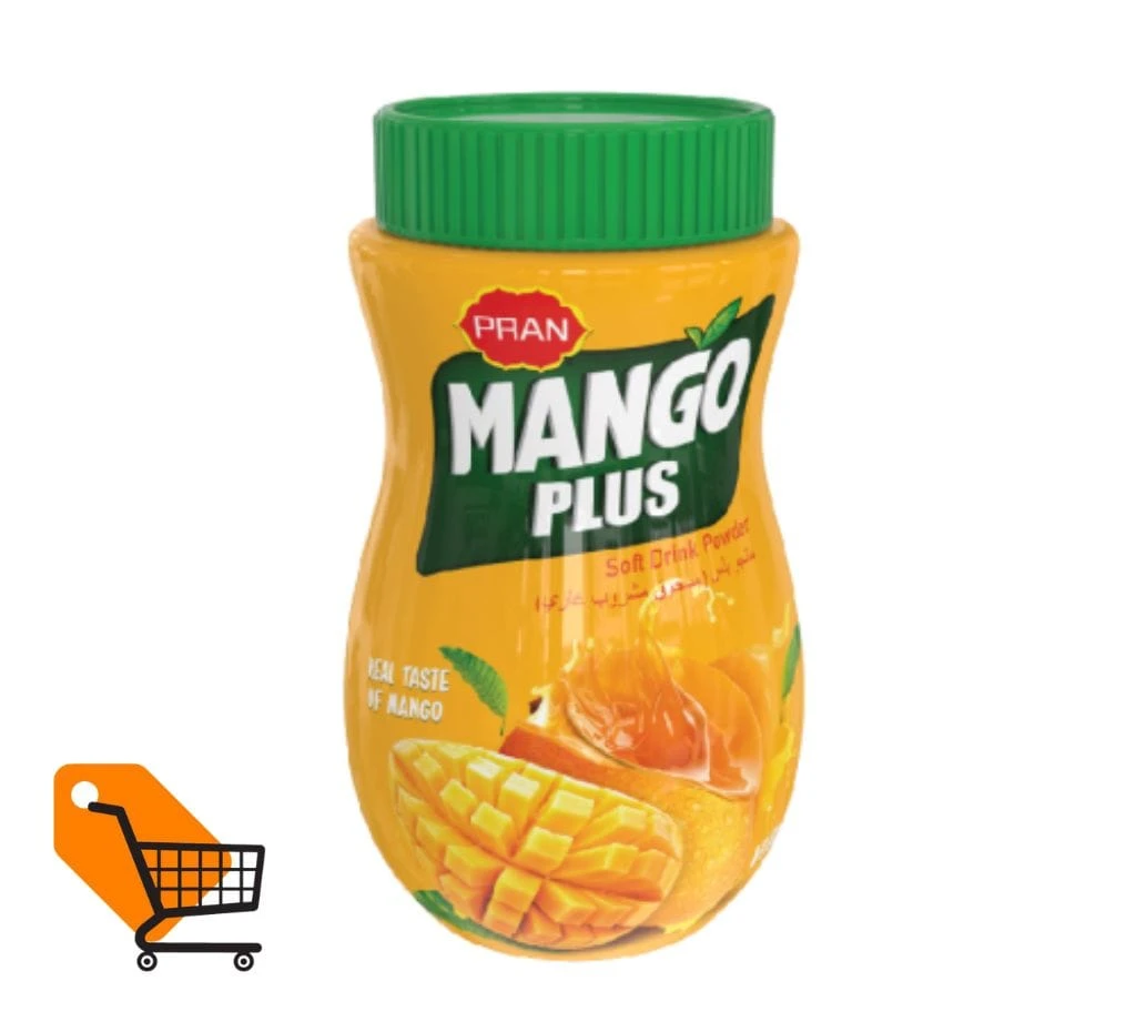 Pran Mango Plus Soft Drink Powder Jar 500 gm