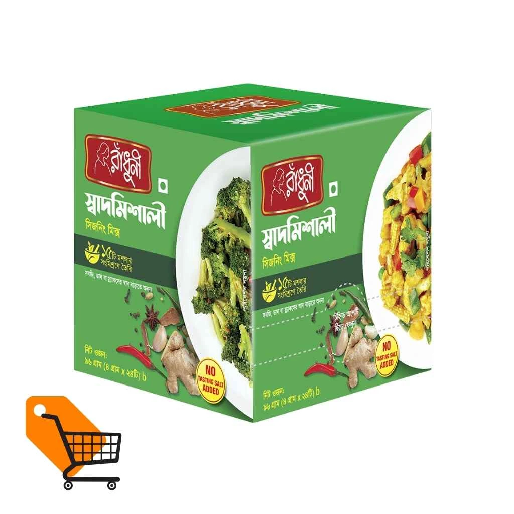 Radhuni Shaadmishali Seasoning Mix 96 gm (4 gm X 24 Pcs)