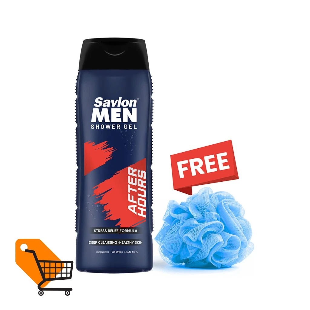 Savlon MEN After Hours Shower Gel 250ml With Free Loofah
