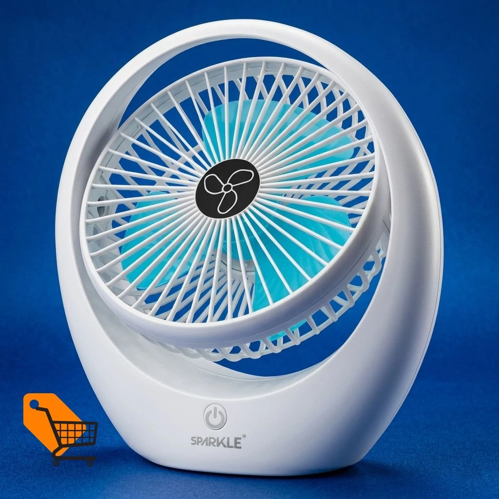 Sparkle Rechargeable Desk Fan 6 inch
