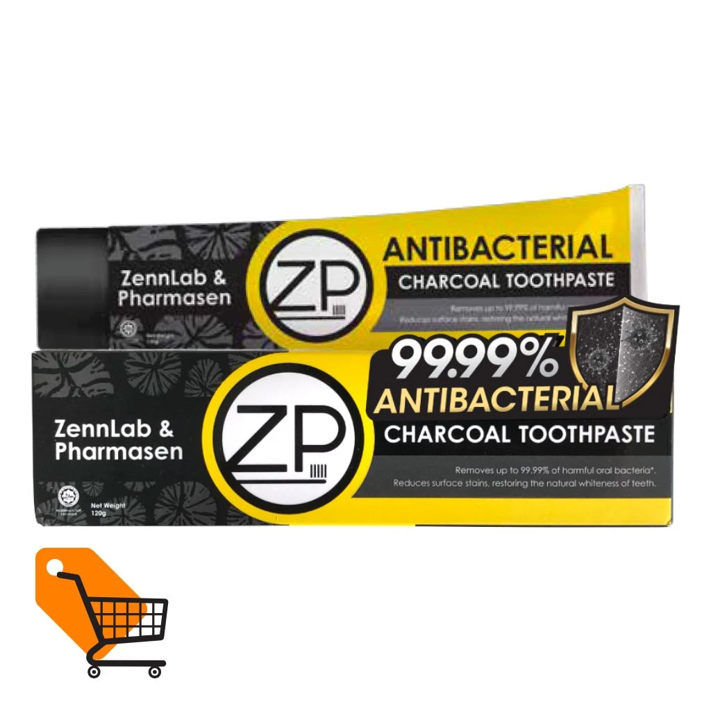 ZennLab & Pharmasen Antibacterial Charcoal Toothpaste 120g