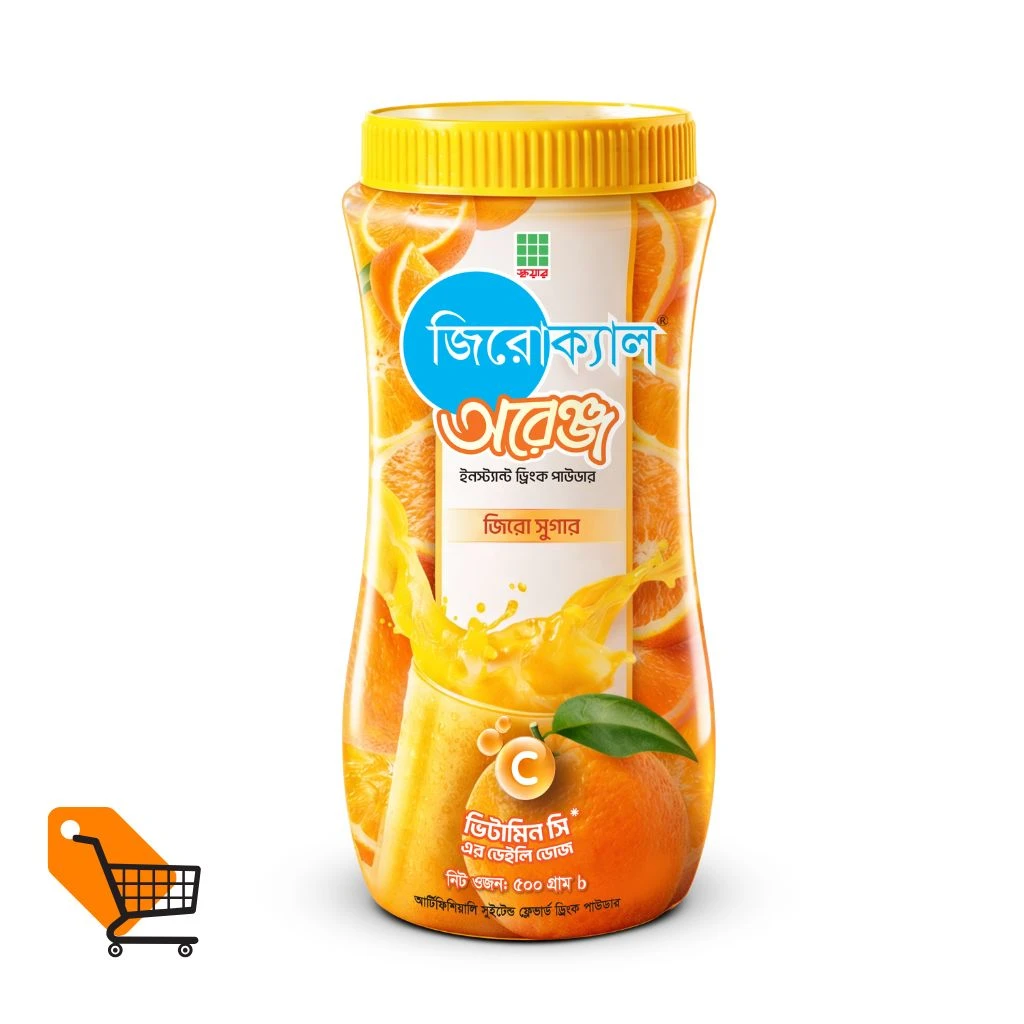 Zerocal Zero Sugar Orange Instant Drink Powder 500g